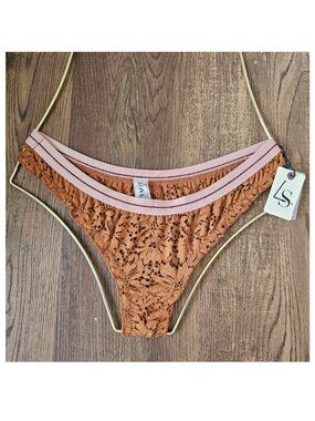 NWT!! Love Stories Ellie Lace Butterfly Thong XS XS/S S Mahogany